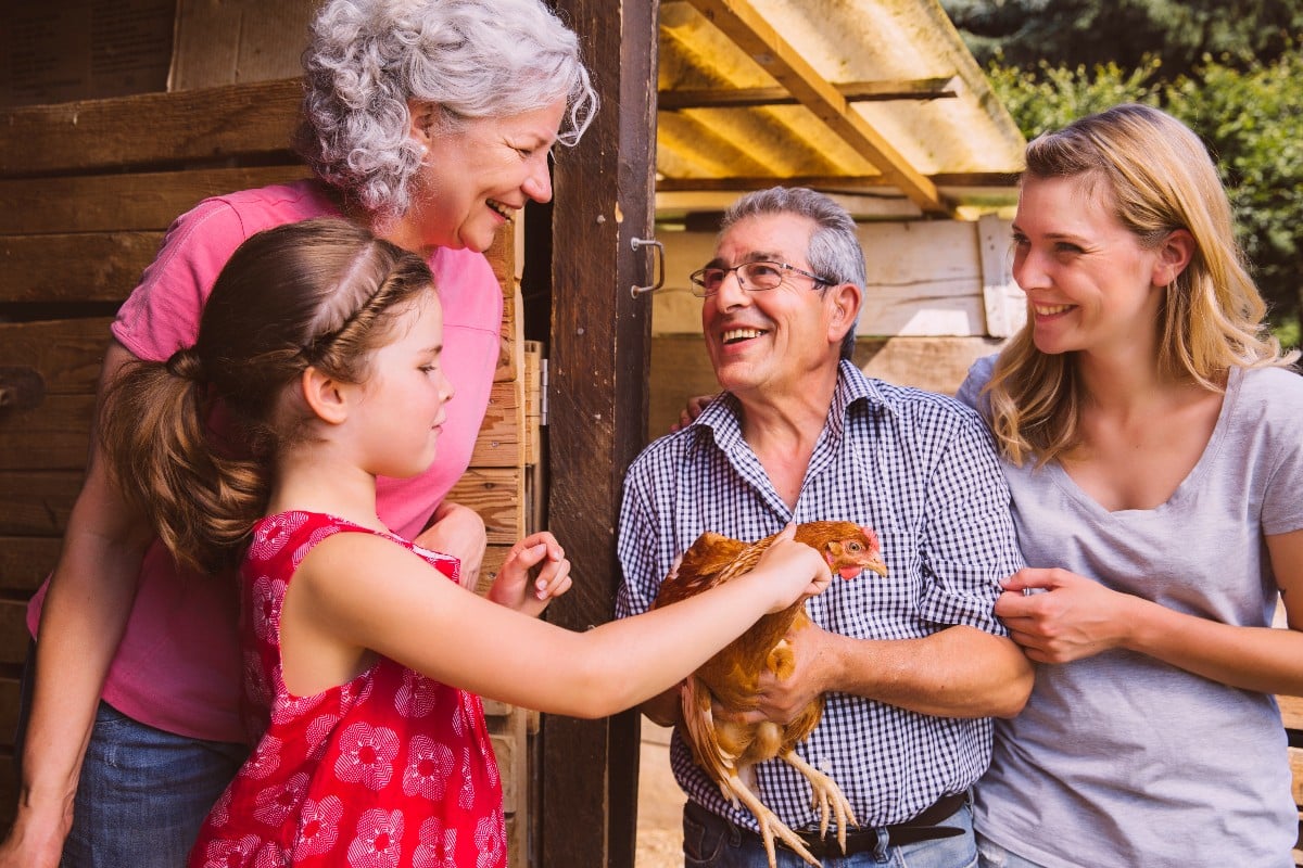 Une petite fille et ses grands-parents